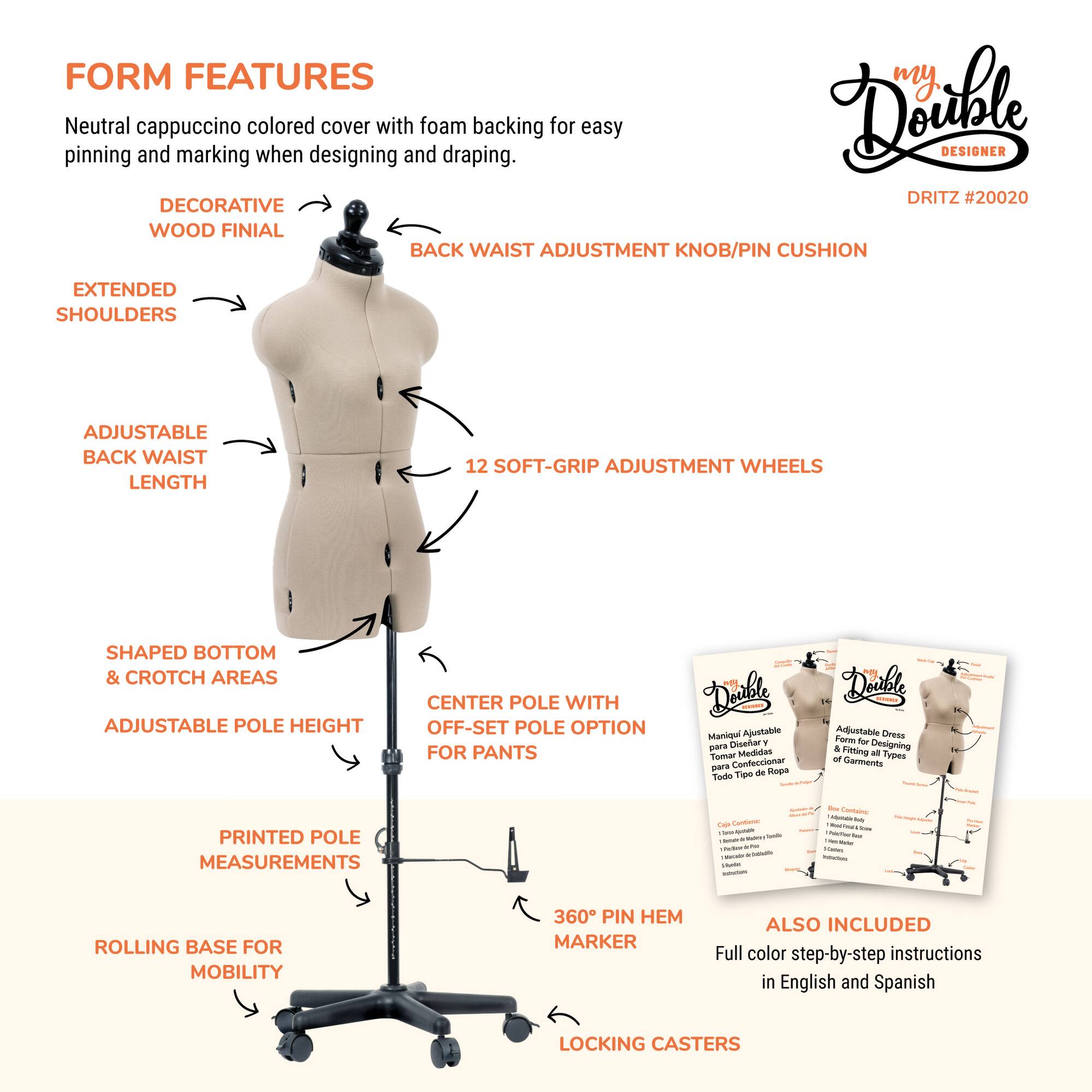 Dritz® My Double Designer Petite Dress Form with Adjustable Tri-Pod Stand